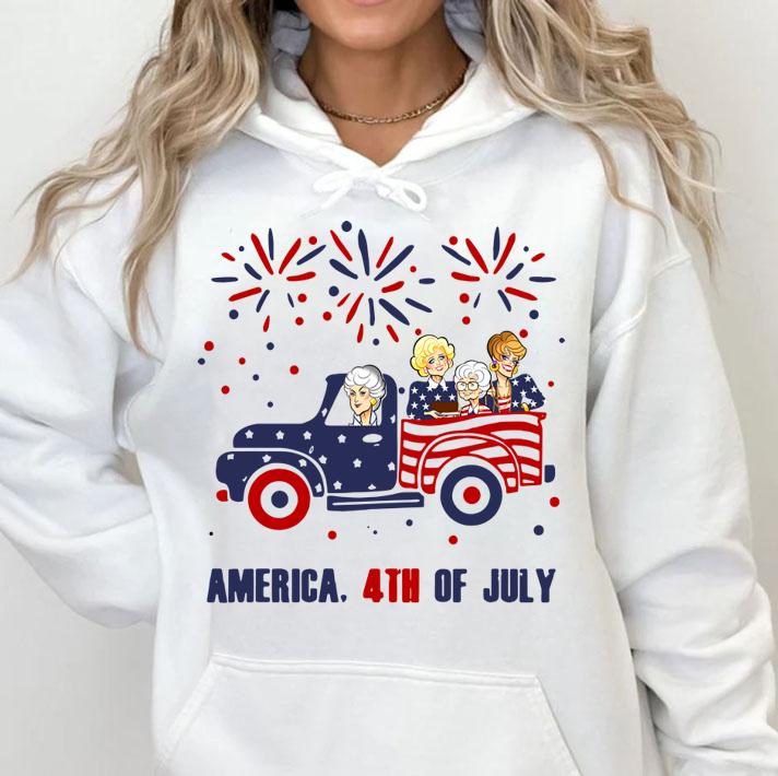 Golden Girls Characters Driving Car Firework America 4th Of July Independence Day t-shirt hoodie