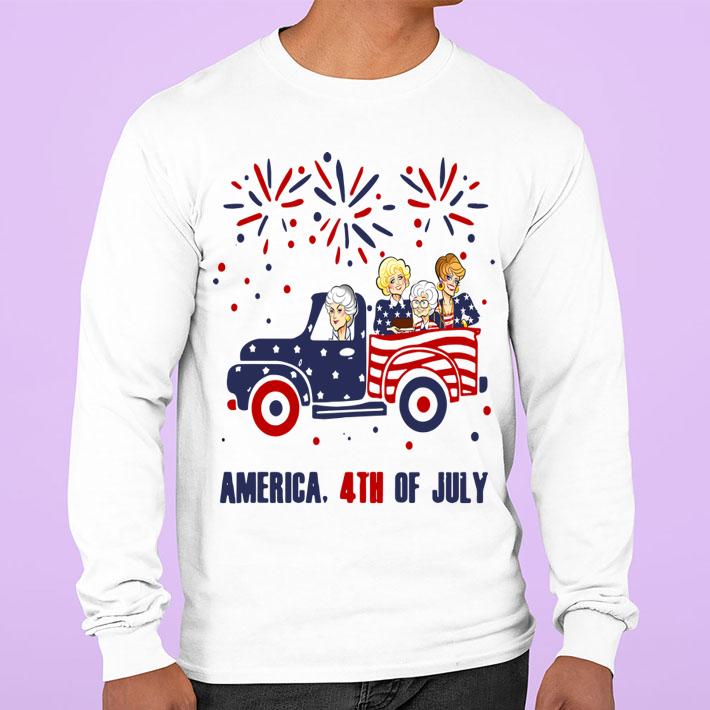 Golden Girls Characters Driving Car Firework America 4th Of July Independence Day t-shirt sweatshirt