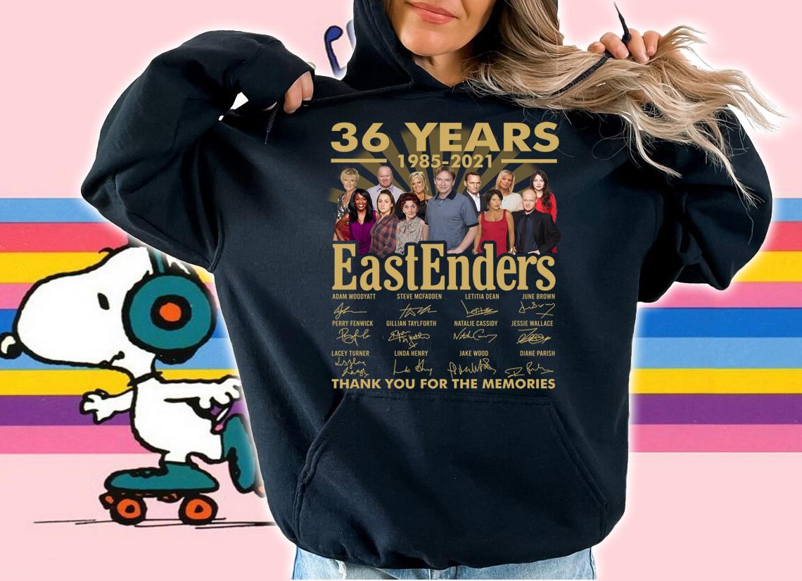 36 Years 1985-2021 EastEnders Signatures Thank You For The Memories t-shirt hoodie