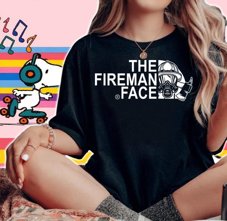 The Fireman Face firefighter The North Face t-shirt woman shirt