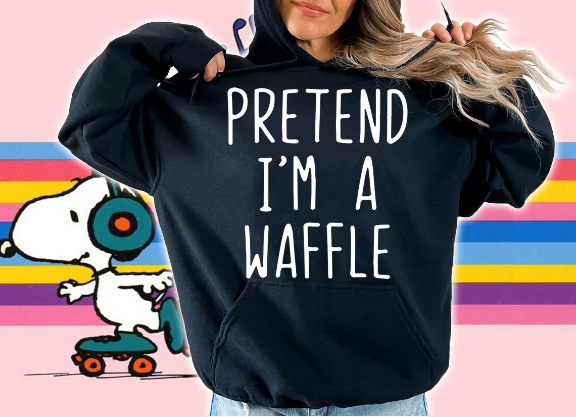 Pretend I'm A Waffle Costume Halloween Lazy Easy t-shirt hoodie