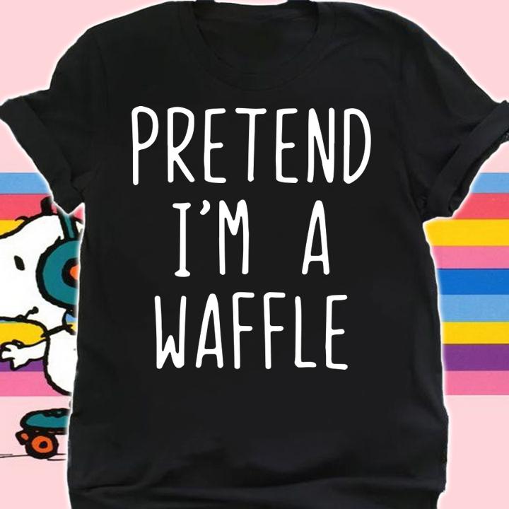 Pretend I'm A Waffle Costume Halloween Lazy Easy t-shirt shirt