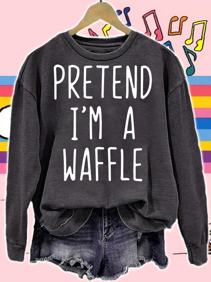 Pretend I'm A Waffle Costume Halloween Lazy Easy t-shirt sweatshirt