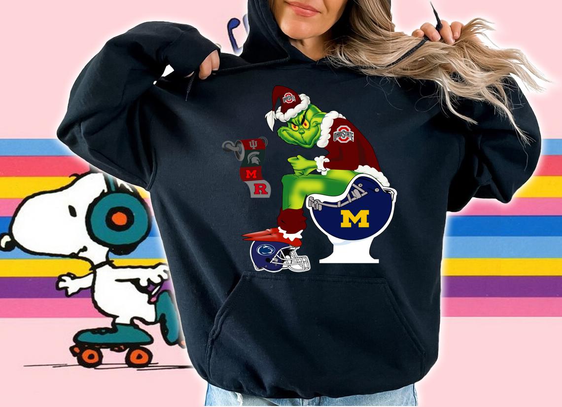 Ohio State Buckeyes Grinch Toilet Michigan Wolverines Christmas t-shirt hoodie