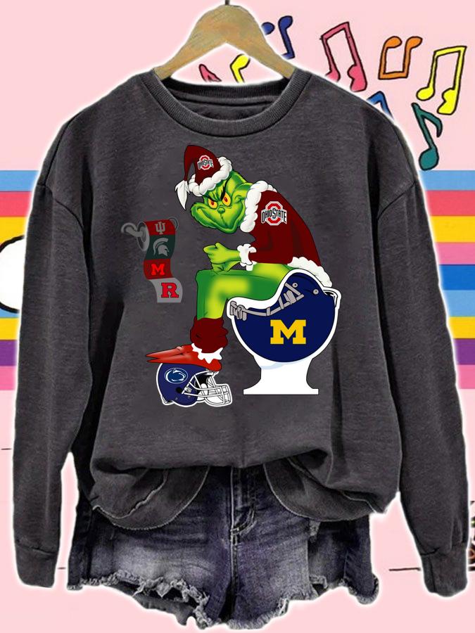 Ohio State Buckeyes Grinch Toilet Michigan Wolverines Christmas t-shirt sweatshirt