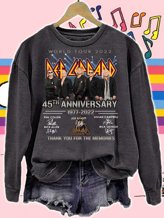 45th Def Leppard Shirt, World Tour 2022 Def Leppard 45th Anniversary 1977 2022 Signatures Thank You For The Memories t-shirt sweatshirt