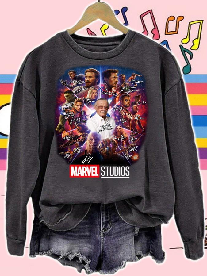 Marvel Studios All Characters Avengers And Stan Lee Signatures t-shirt sweatshirt
