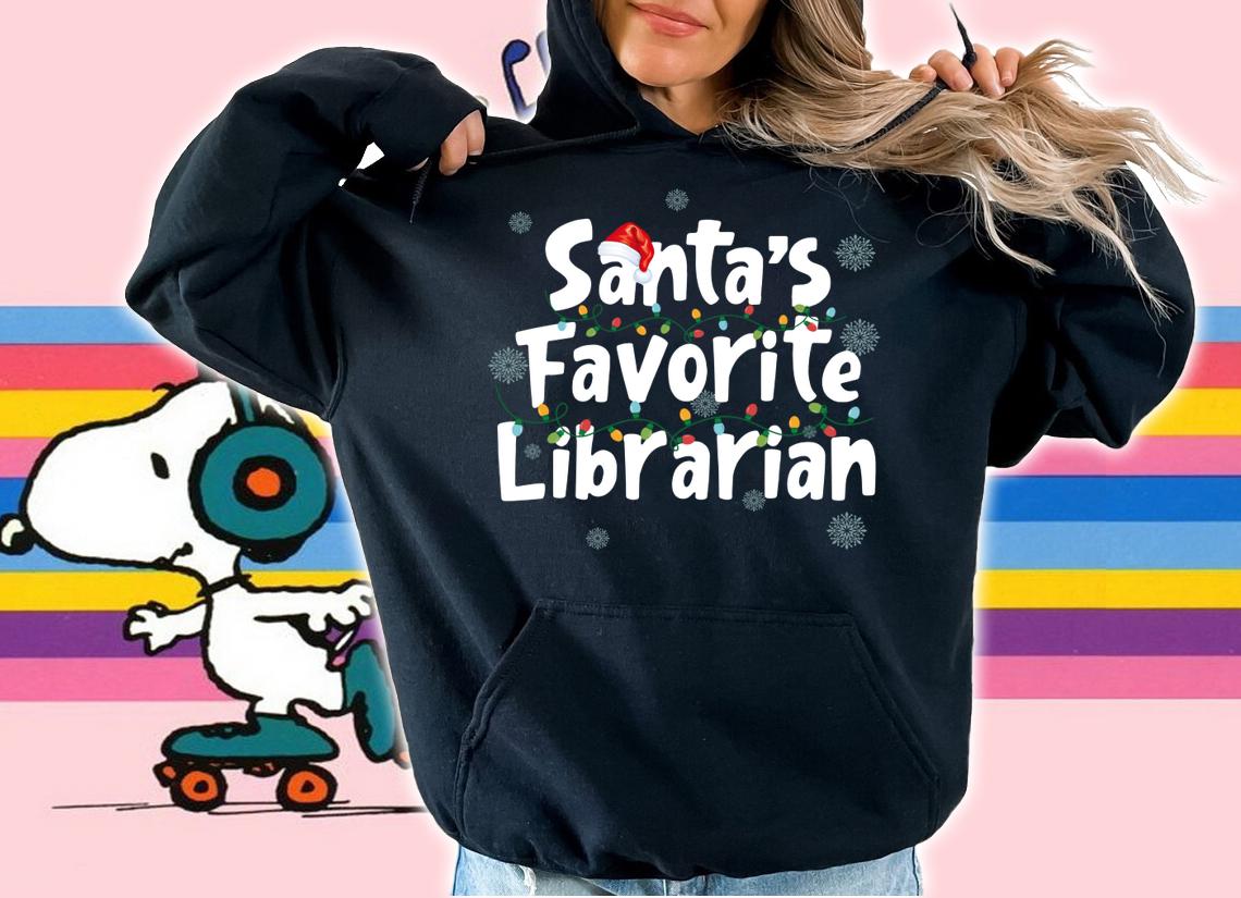 Santa's Favorite Librarian Funny Christmas Ornaments t-shirt hoodie