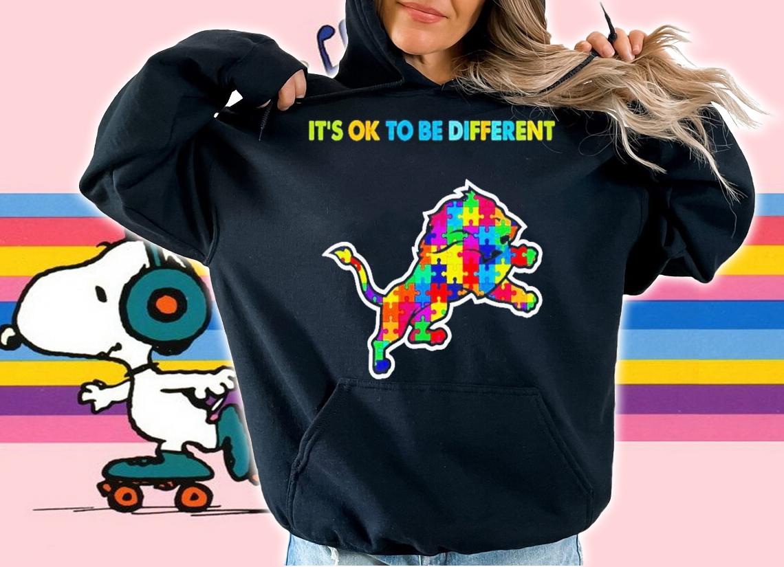 Detroit Lions Autism its ok to be different t-shirt hoodie