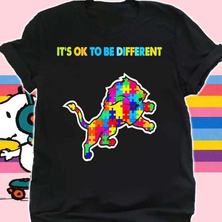 Detroit Lions Autism its ok to be different t-shirt shirt