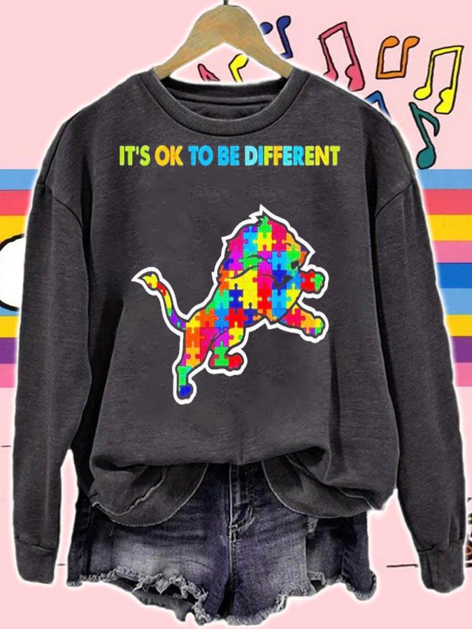 Detroit Lions Autism its ok to be different t-shirt sweatshirt