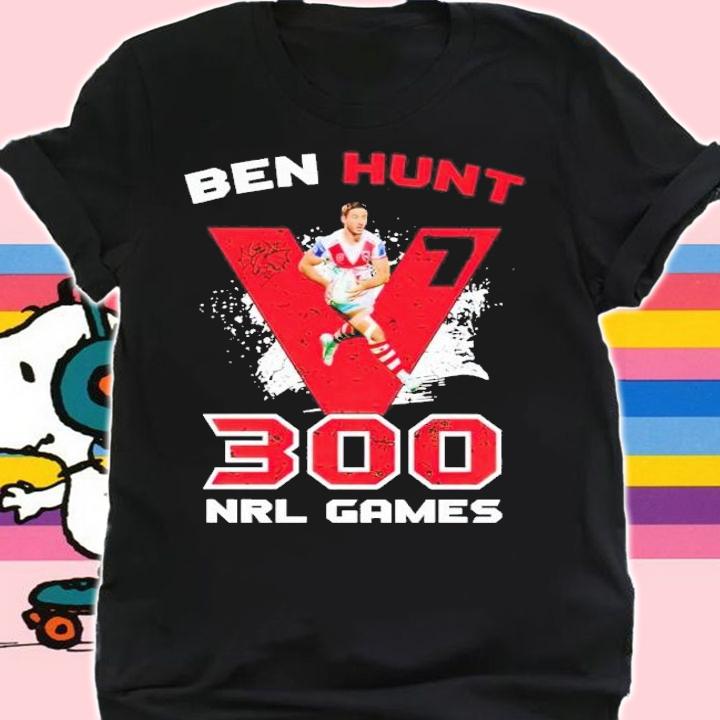 Dragons team Ben Hunt 300 NRL games t-shirt shirt