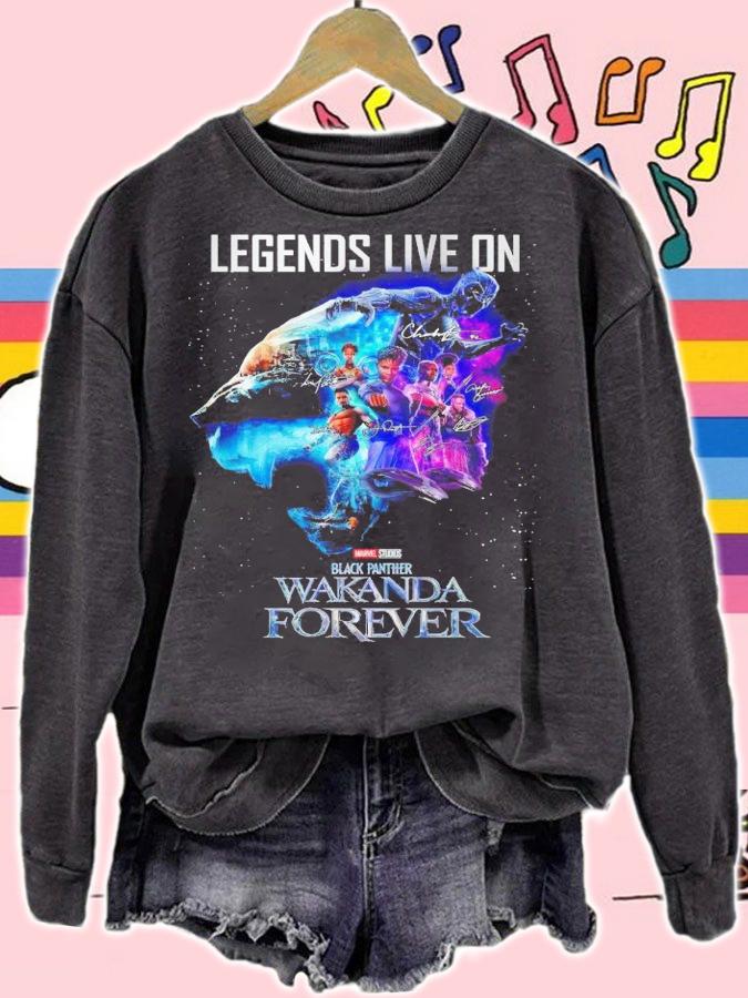 Black Panther Wakanda Forever legends live on signatures shirt t-shirt sweatshirt