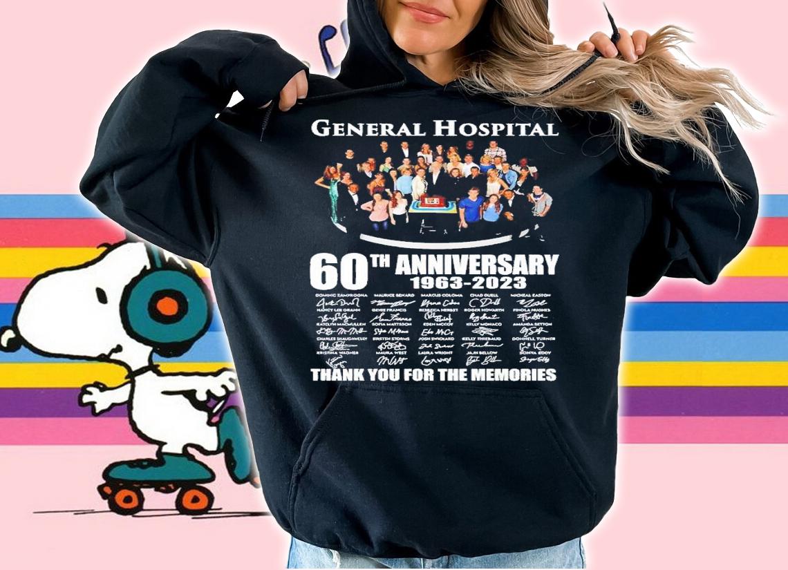 General Hospital 60th anniversary 1963 2023 thank you for the memories shirt t-shirt hoodie