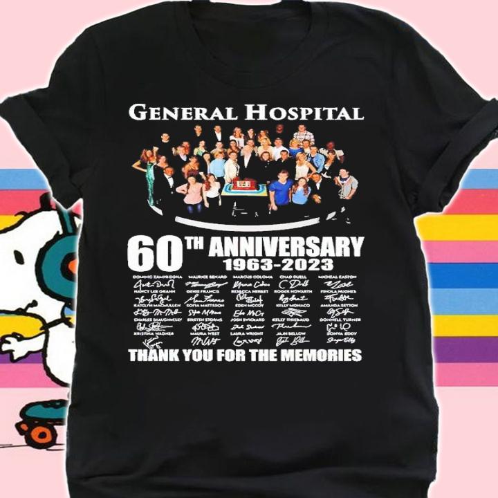 General Hospital 60th anniversary 1963 2023 thank you for the memories shirt t-shirt shirt