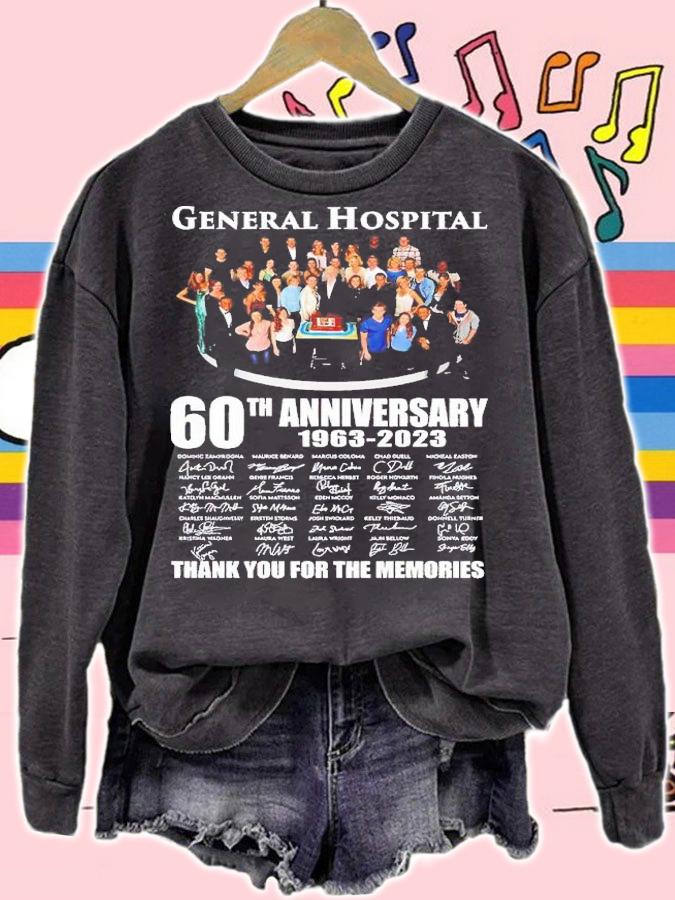 General Hospital 60th anniversary 1963 2023 thank you for the memories shirt t-shirt sweatshirt