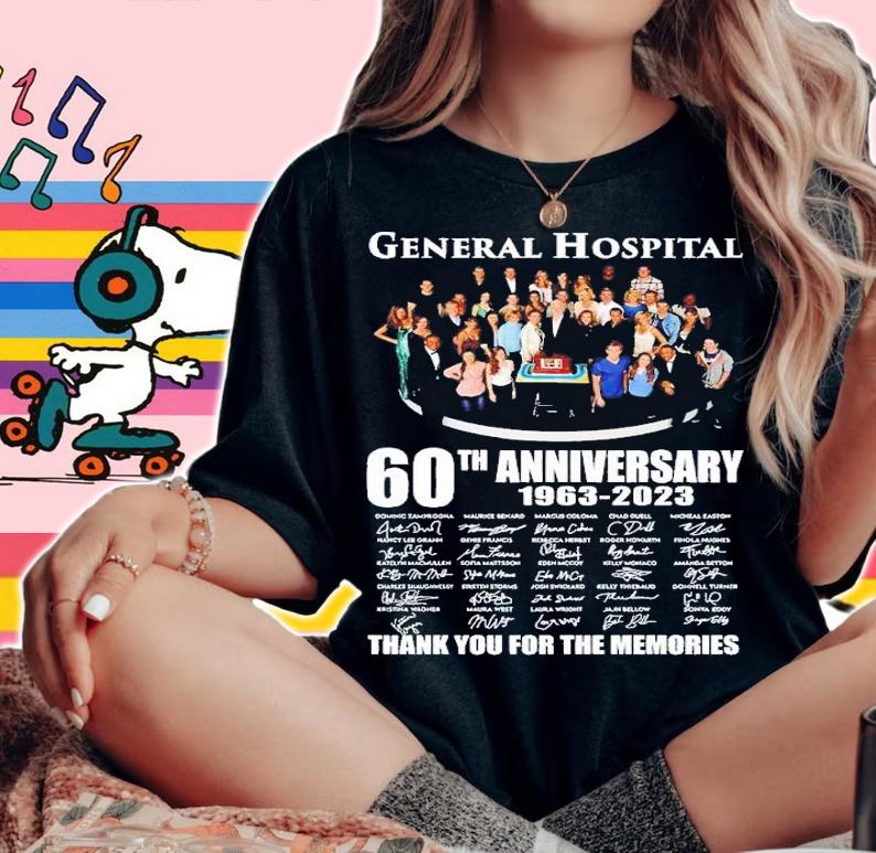 General Hospital 60th anniversary 1963 2023 thank you for the memories shirt t-shirt woman shirt