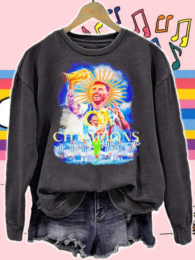 Messi and Maradona and players Argentine champions shirt t-shirt sweatshirt