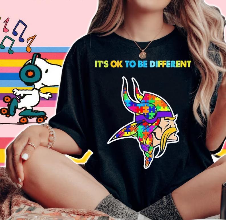 Minnesota Vikings Autism it's ok to be different shirt t-shirt
