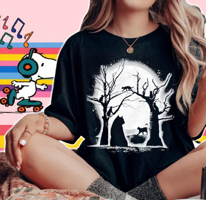 Moonlight felines cat shirt t-shirt woman shirt