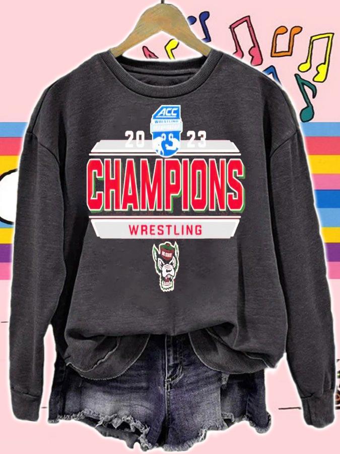 NC State Wolfpack 2023 ACC Wrestling Tournament Champions shirt t-shirt sweatshirt
