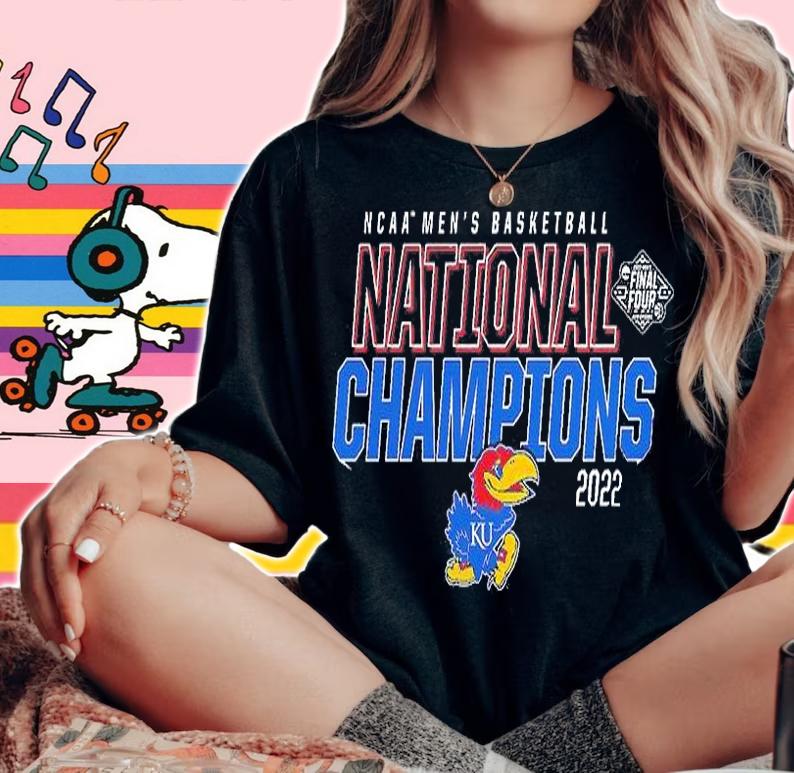 Kansas Jayhawks 2022 NCAA Men's Basketball National Champions Final Four New Orleans T-Shirt t-shirt