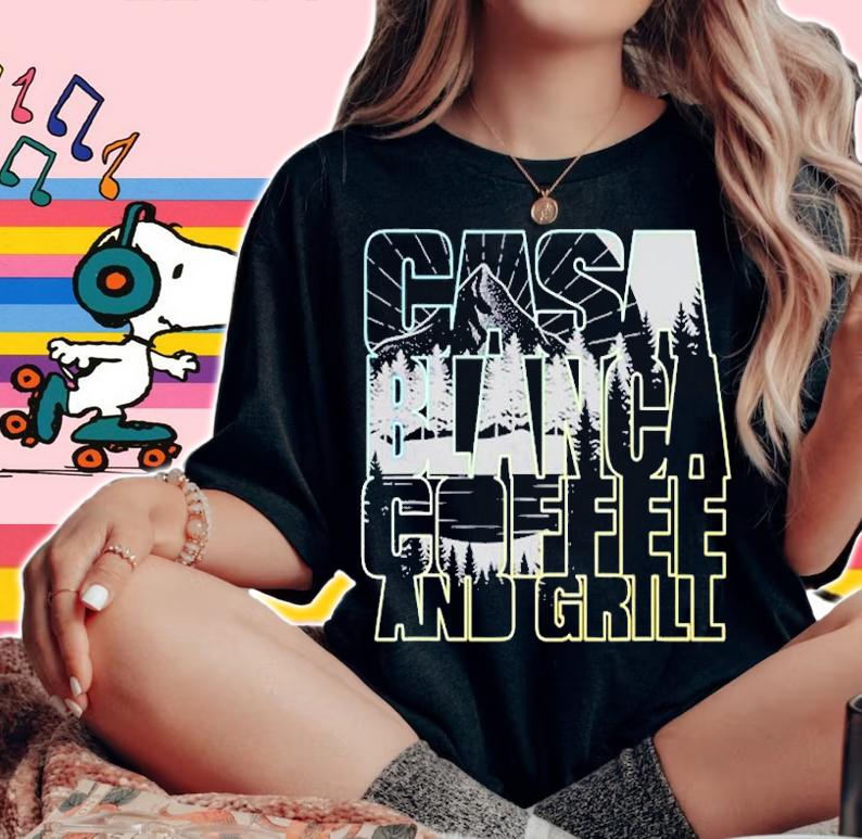 Casa Blanca Coffee And Grill Casa Mtns Dark T-Shirt t-shirt