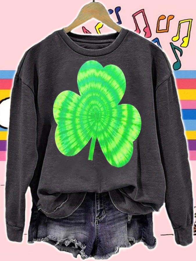Green Tie Dye Shamrock Hippie St Patrick's Day T-Shirt