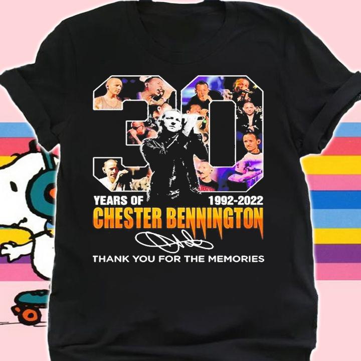 Chester Bennington 30 Years 1992 2022 Thank You For The Memories Signature T-Shirt shirt