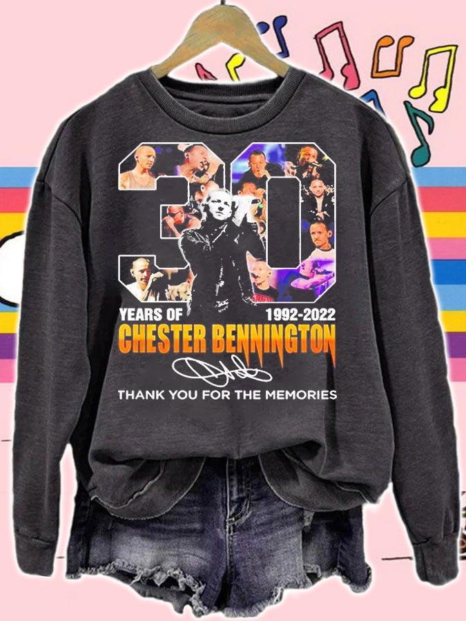 Chester Bennington 30 Years 1992 2022 Thank You For The Memories Signature T-Shirt sweatshirt