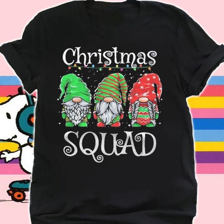 Christmas Squad Family Matching Gnomes Pjs Xmas Boys Kids Shirt