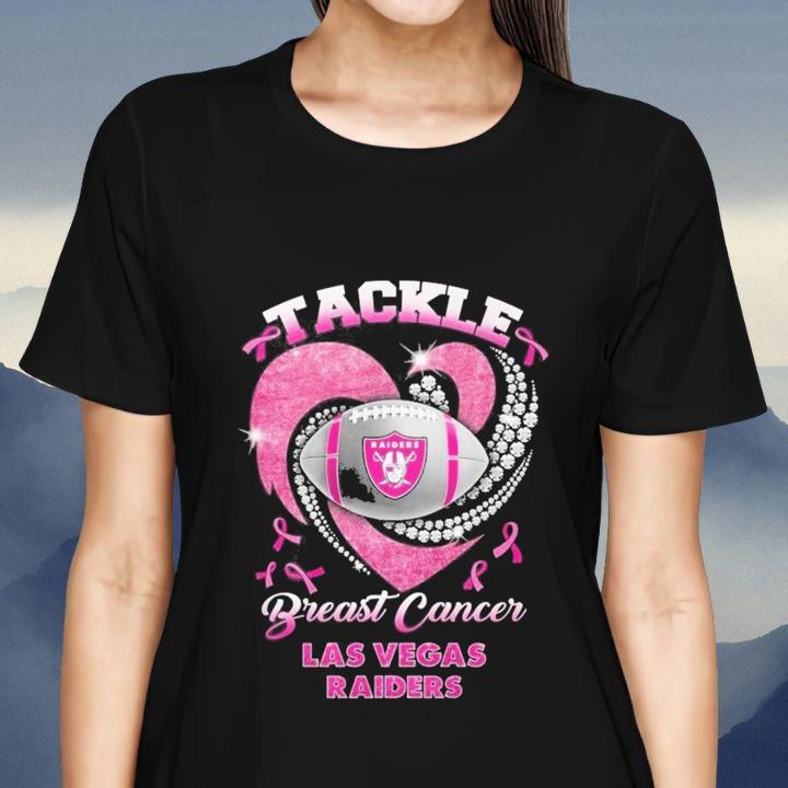 Tackle Breast Cancer Awareness Las Vegas Raiders Football T-Shirt womenshirt