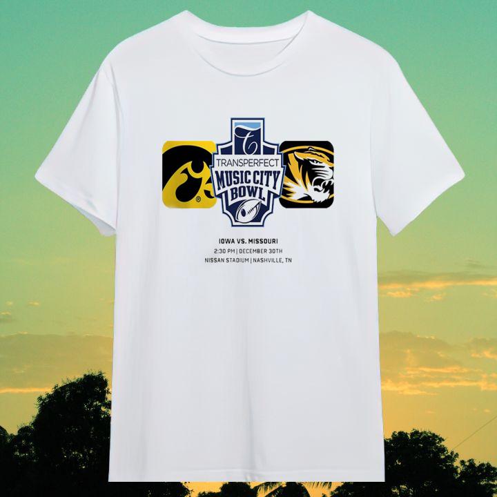 Iowa Hawkeyes vs Missouri Tigers Music City Bowl T-Shirt - Nashville, TN