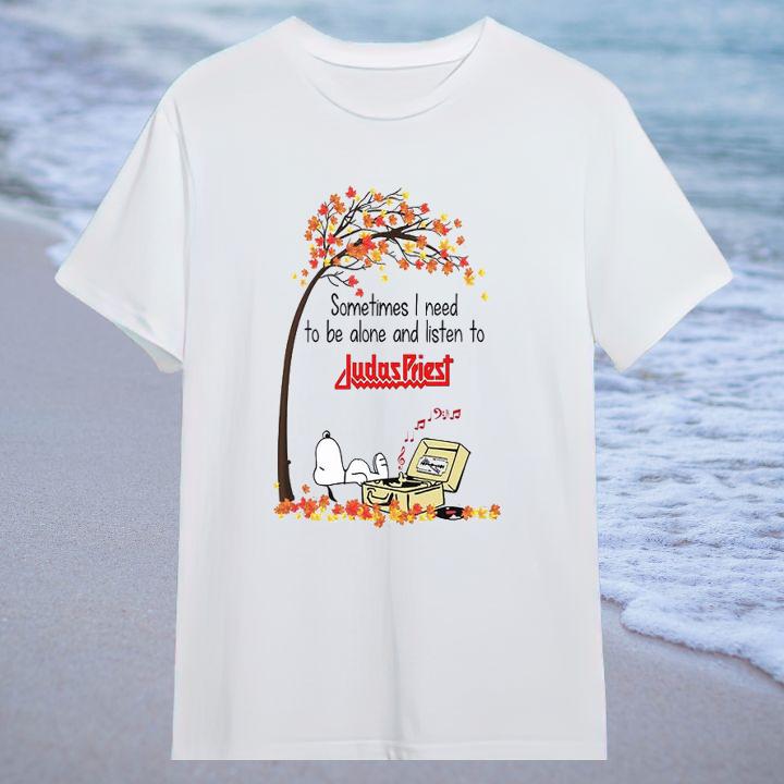 Personalized Sometimes I Need To Be Alone And Listen To Judas Priest Snoopy Sleeping T-Shirt