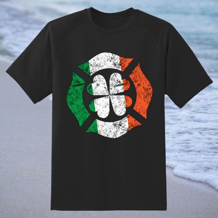Fire Dept St. Patrick's Day Irish Shamrocks Firefighter T-Shirt