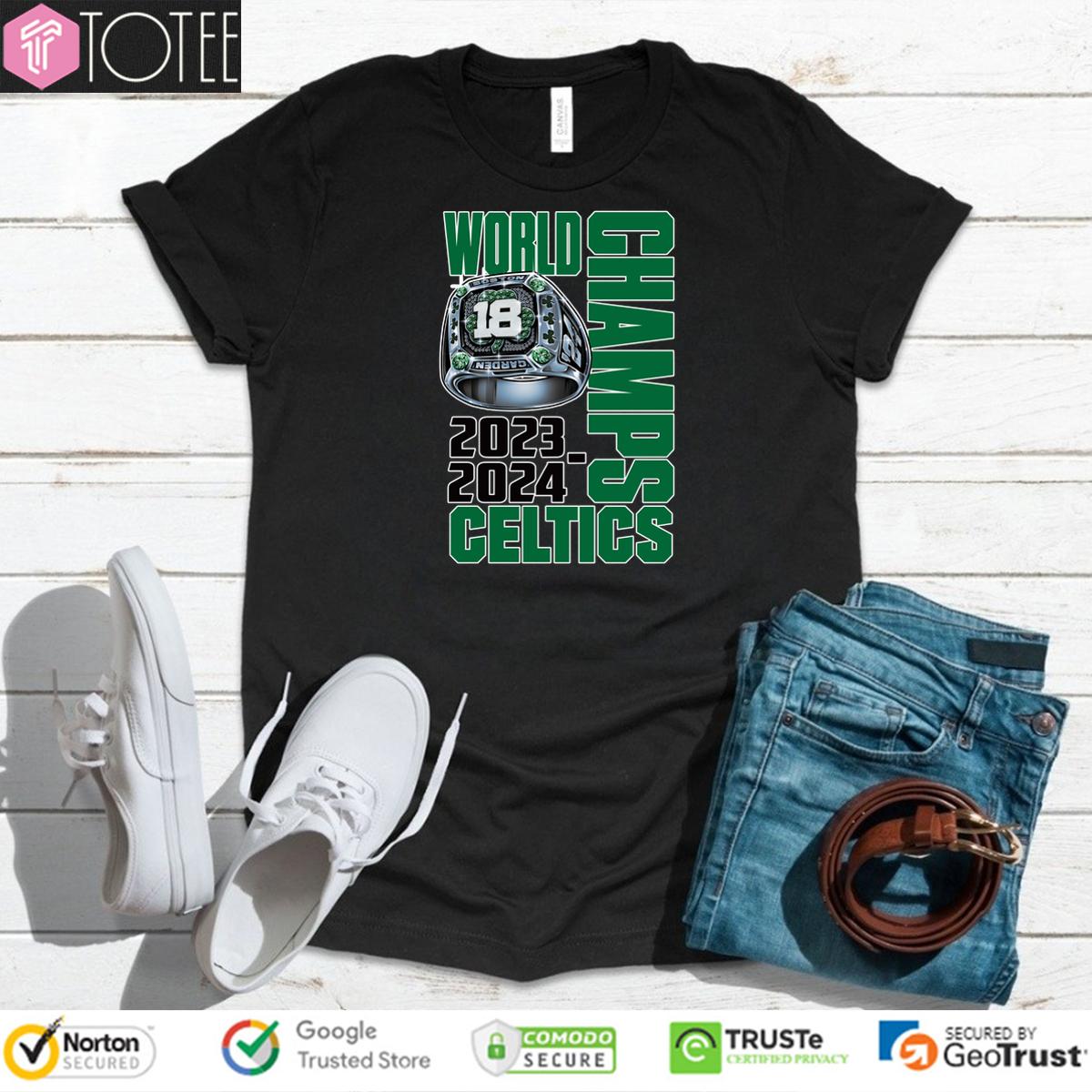 Boston Celtics 18 Championship Rings 2023 2024 World Champs Shirt 