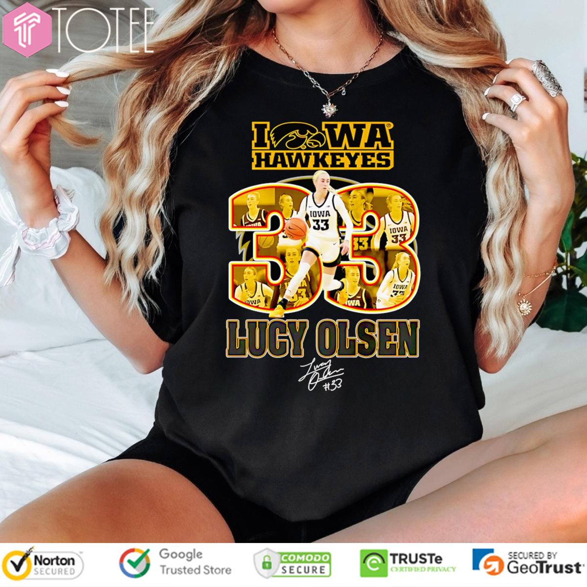Iowa Hawkeyes Lucy Olsen 33 Signature T-Shirt