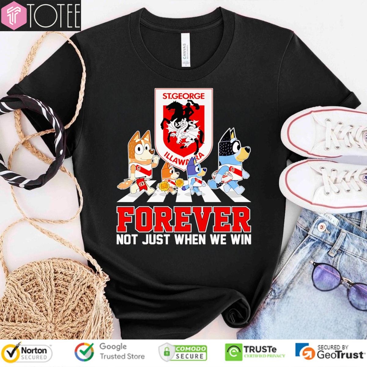 St. George Illawarra Dragons Bluey Abbey Road Forever Not Just When We Win T-shirt