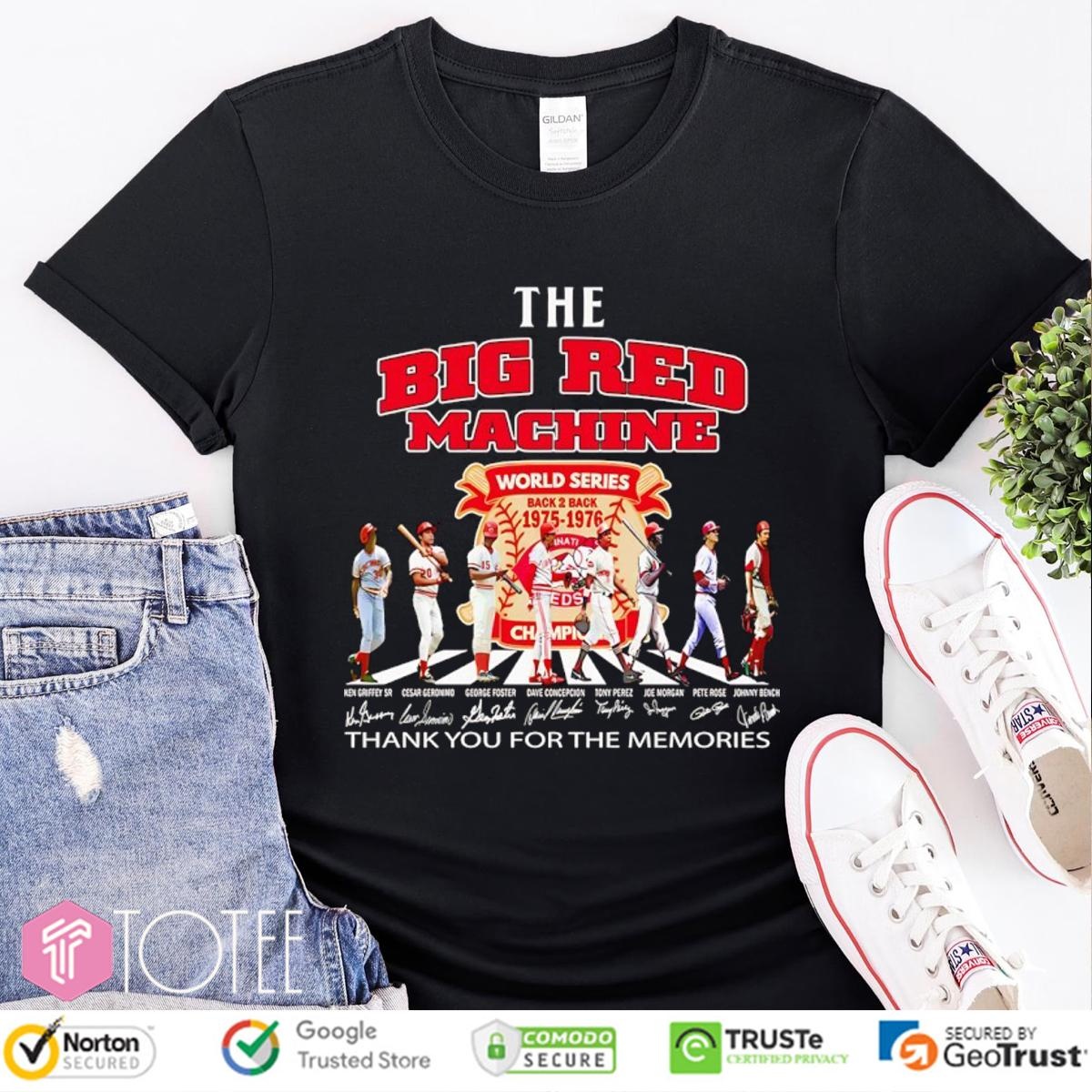 The Big Red Machine Cincinnati Reds Abbey Road Signatures T-shirt