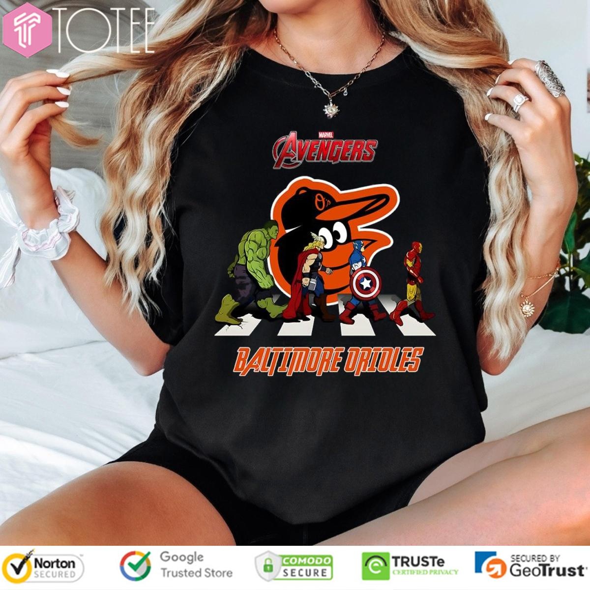 Baltimore Orioles Marvel Avengers Abbey Road T-shirt