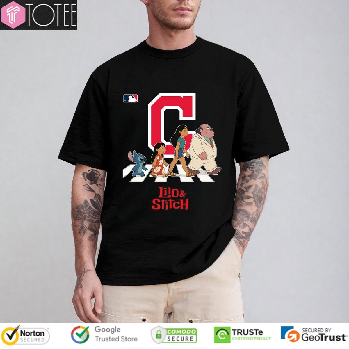 Cleveland Indians Lilo And Stitch Abbey Road Cleveland Guardians T-shirt