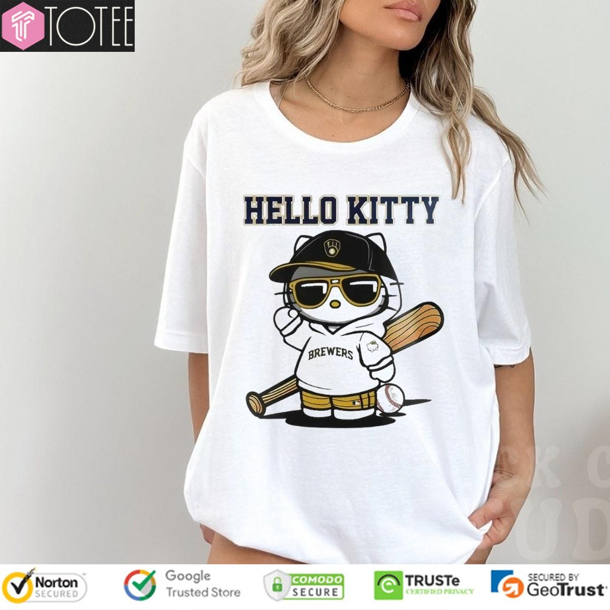 Hello Kitty Milwaukee Brewers Baseball T-shirt