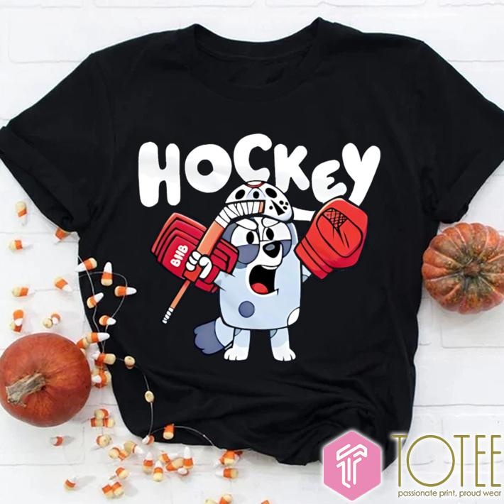 Bluey Heeler Wear Jason Mask And Play Hockey T-shirt