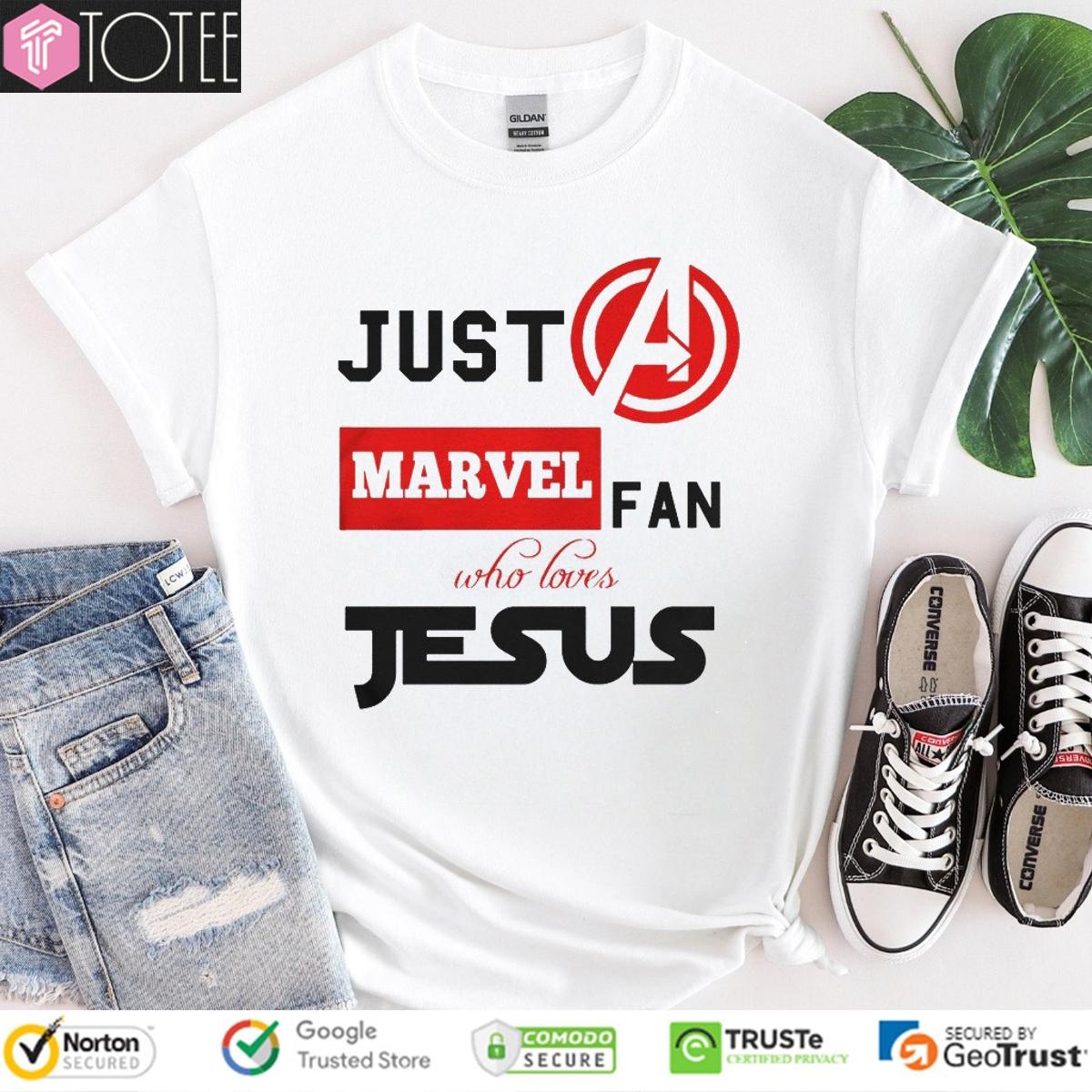 Just A Marvel Fan Who Loves Jesus Avengers T-shirt