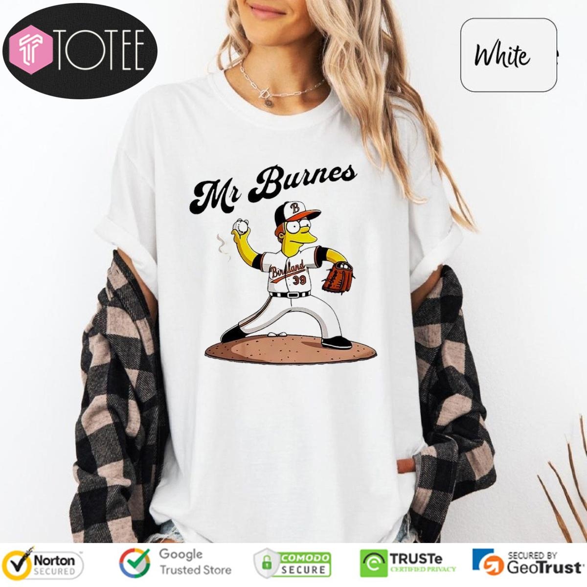The Simpsons Mr Corbin Burnes Baltimore Orioles Baseball T-shirt