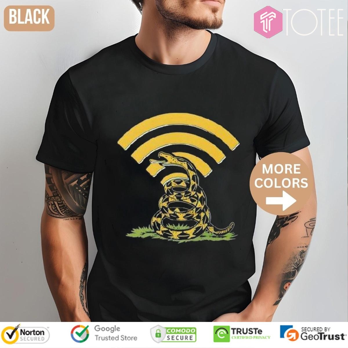 Gadsden Flag Dont Tread On The Internet Wi-Fi T-shirt