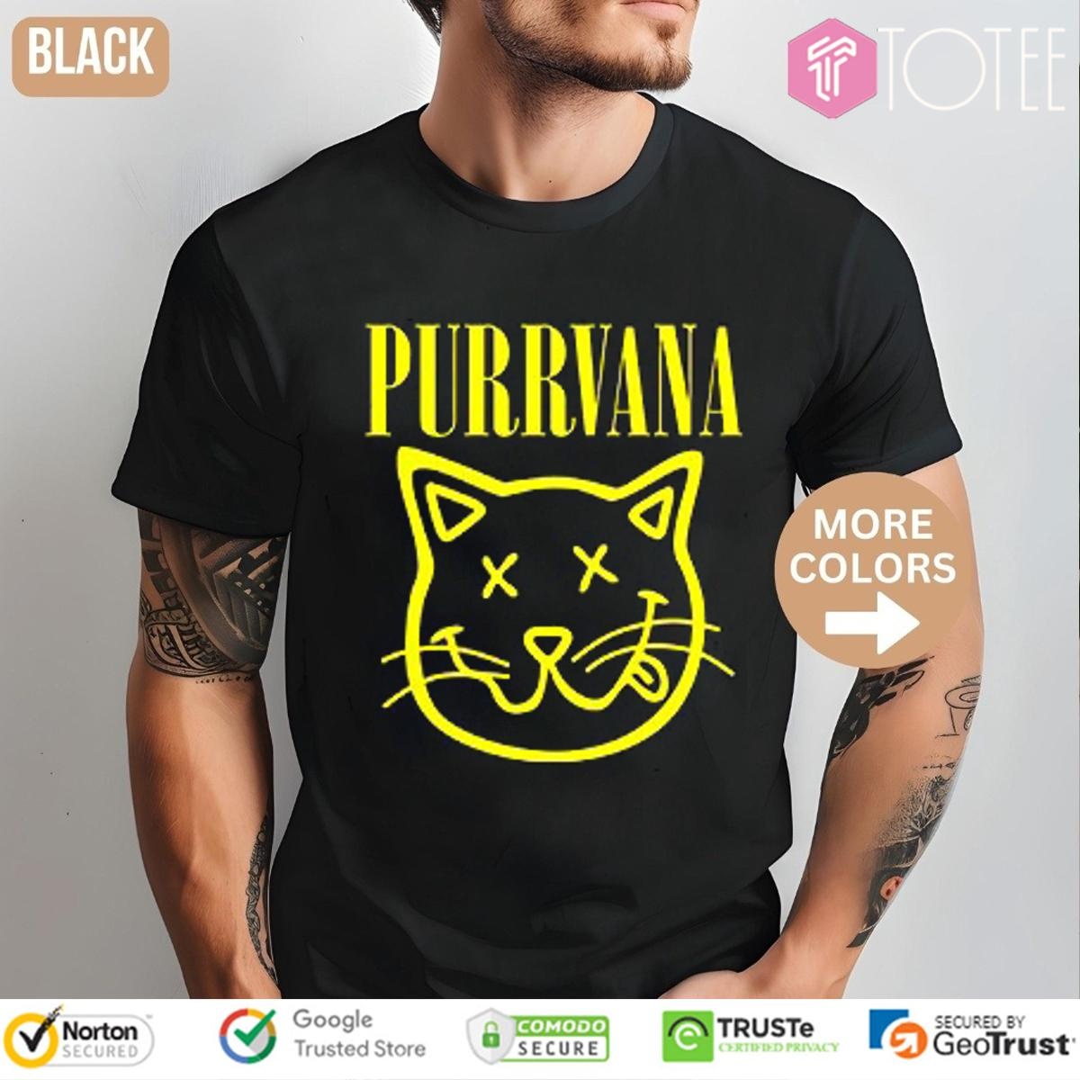 Purrvana Parody Cat Purr Nirvana T-shirt
