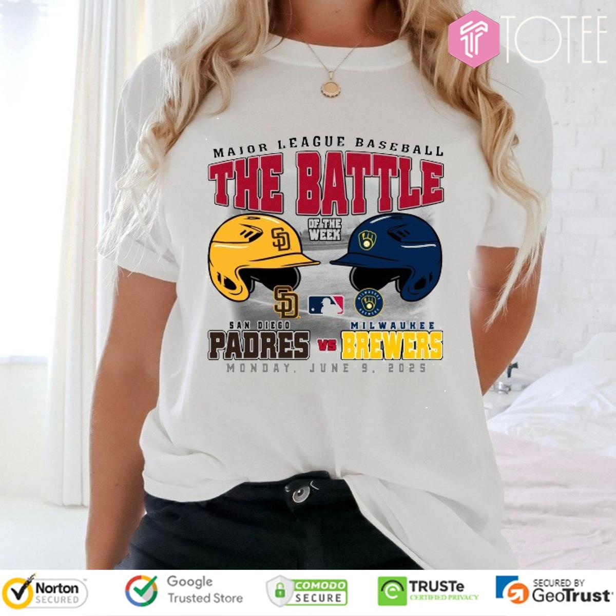 San Diego Padres Vs Milwaukee Brewers The Battle Of The Week Monday T-shirt