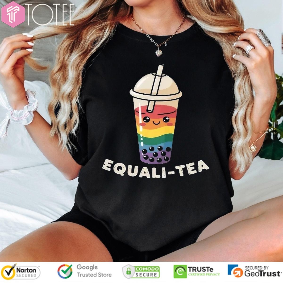 Boba Bubble Milk Tea Equali-Tea Lgbt Pride Rainbow T-shirt