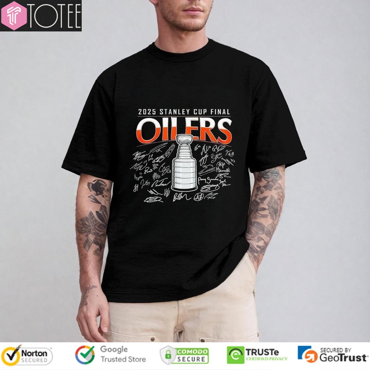 Stanley Cup Final 2025 Champions Edmonton Oilers Signatures T-shirt